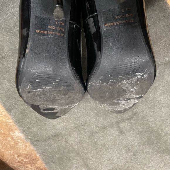 Wild Diva Black Leather Heels - Picture 8 of 9